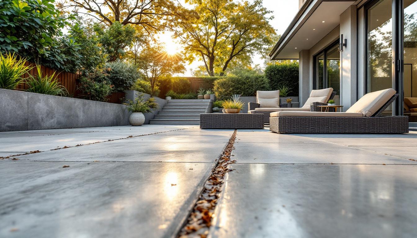 Terrasse béton lavé : esthétique et antidérapant pour vos espaces